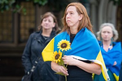Community Gathers at Vigil for the People of Ukraine